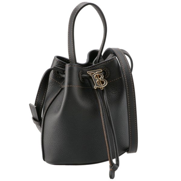 8066182 BURBERRY Mini TB Drawstring Bucket Bag Black