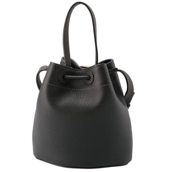 8066182 2 BURBERRY Mini TB Drawstring Bucket Bag Black