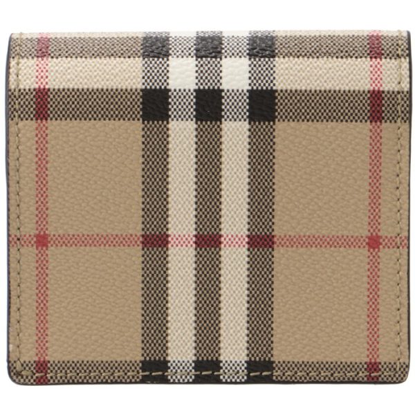 8070417 2 BURBERRY Wallet Bifold Check Small Folding Wallet Beige