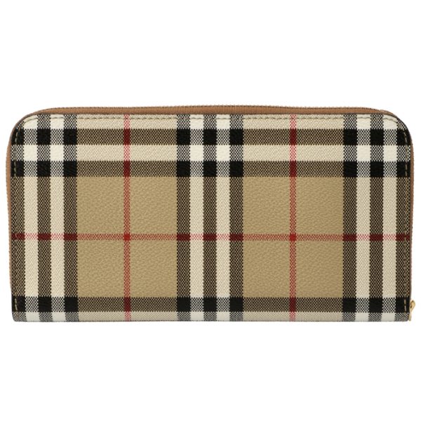 8070598 2 BURBERRY Vintage Check Long Wallet Round Zip Black