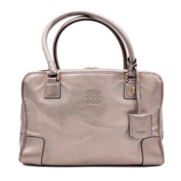 807113007147 1 Loewe Amazona Leather Handbag Brown Gold