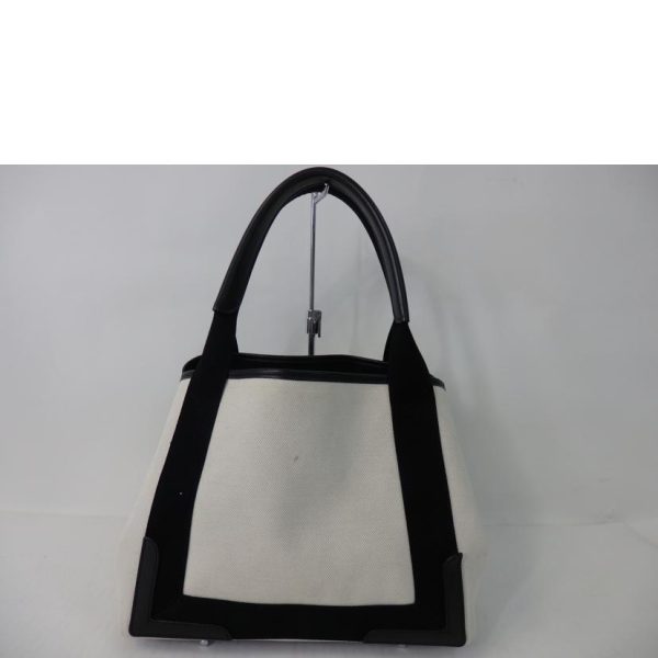 80729 2 Balenciaga Navy Cabas Tote Bag Black