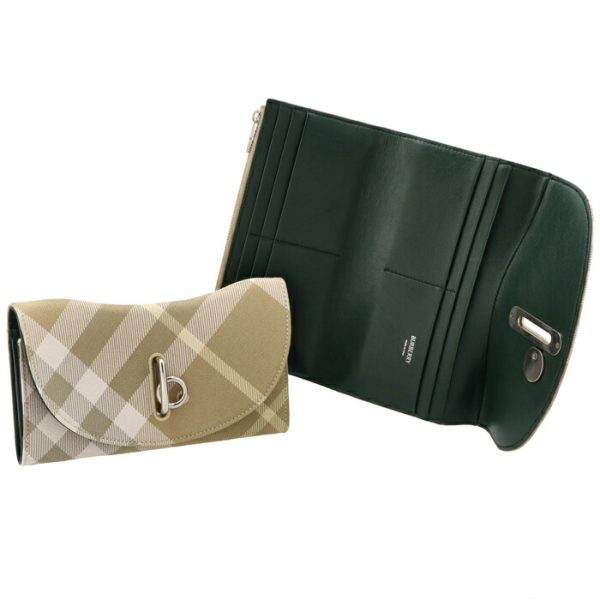 8081786 BURBERRY Rocking Horse Long Wallet Bifold Check Beige