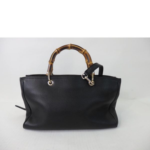 80866 2 Gucci Bamboo 2Way Handbag Black