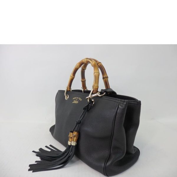 80866 3 Gucci Bamboo 2Way Handbag Black