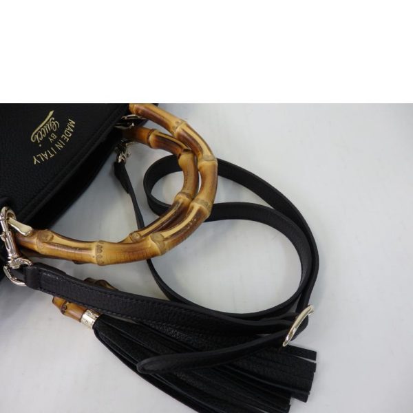 80866 5 Gucci Bamboo 2Way Handbag Black