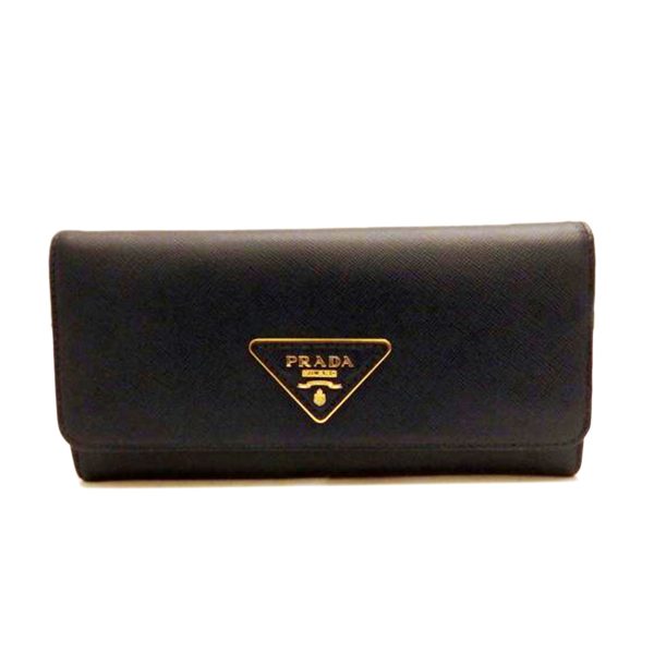 80869 1 PRADA Saffiano Long Wallet Black