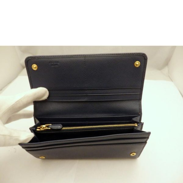 80869 6 PRADA Saffiano Long Wallet Black