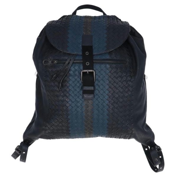 80999 1 Bottega Veneta Intrecciato Club Fumé Backpack Black