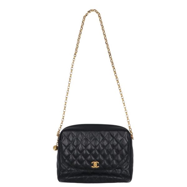 81003 1 Chanel Chain Shoulder Bag Ball Charm Black