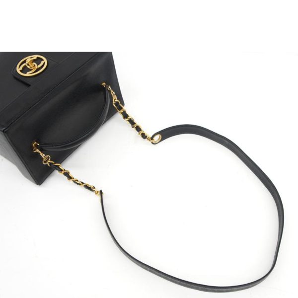 81010 4 Chanel Caviar Skin Circle Vanity Bag Black