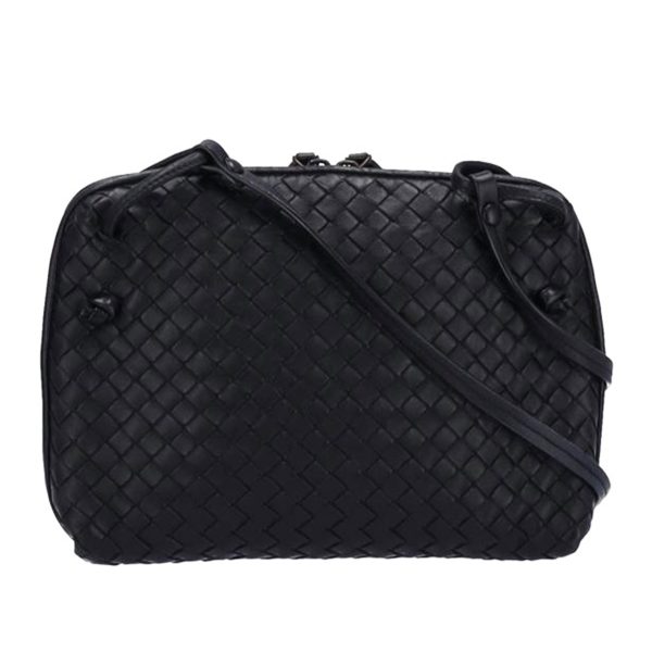 81019 1 Bottega Veneta Intrecciato Shoulder Bag Black