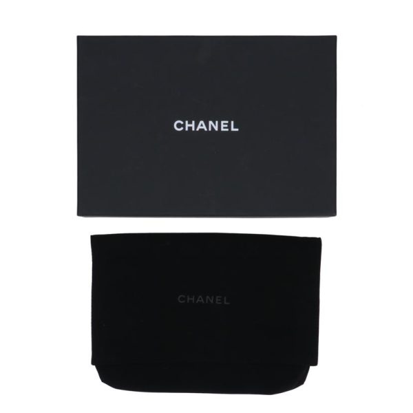 81034 6 Chanel Matelassé Caviar Skin Chain Wallet Black