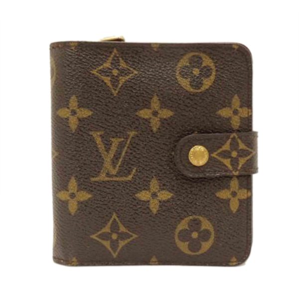 81080 1 Louis Vuitton Compact Zip Monogram Wallet Brown