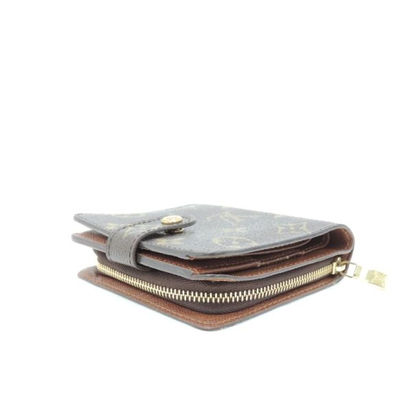 81080 3 Louis Vuitton Compact Zip Monogram Wallet Brown