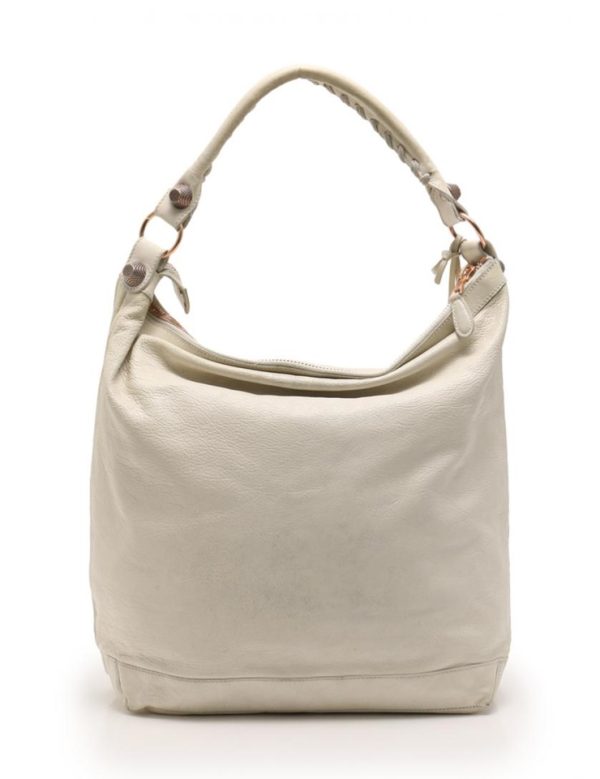 811091007127 3 Balenciaga The Giant Day Leather Shoulder Bag Ivory