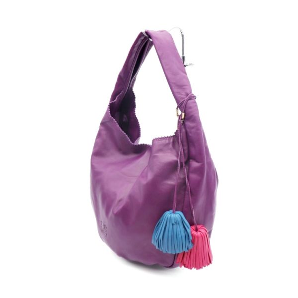 811123002115 2 Loewe Viento Leather Shoulder Bag Purple