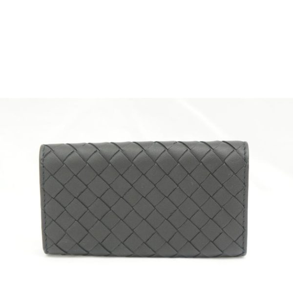 81124 2 Bottega Veneta Intrecciato 6 Key Case Black