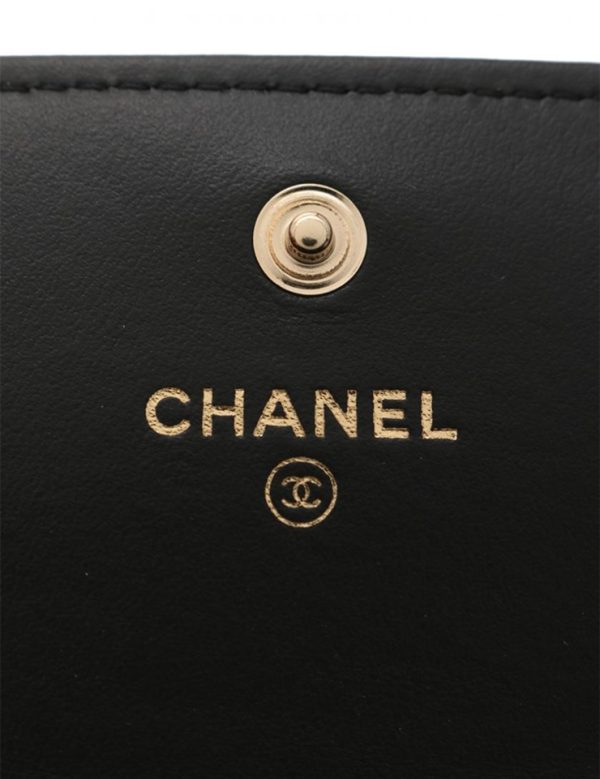 812123007183 5 Chanel Long Wallet Leather Black Here Mark