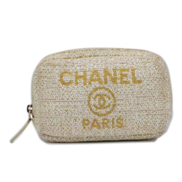 81261 1 Chanel Deauville Cosmetic Pouch Beige