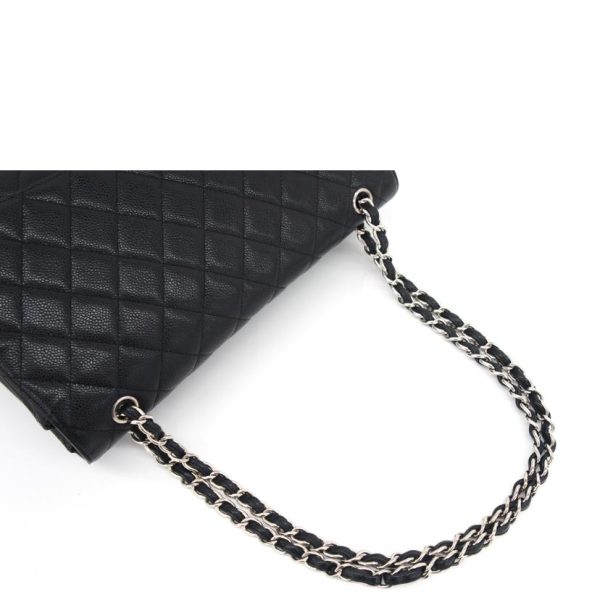 81317 4 Chanel Caviar Skin Big Matelassé Bag Black