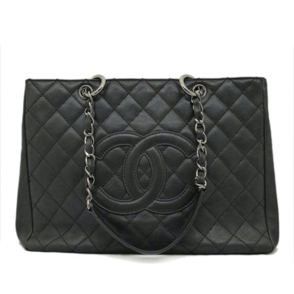 81363 1 Chanel Wild Stitch Coco Mark Chain Tote Bag Black