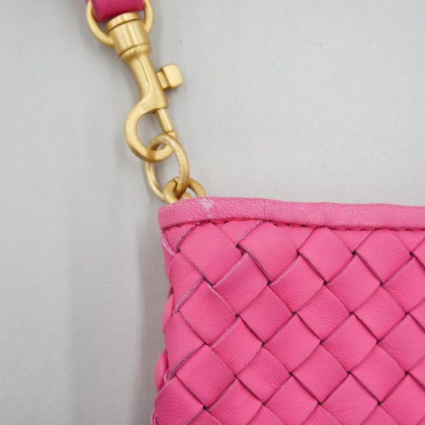 81454 6 Bottega Veneta Intrecciato Leather Shoulder Bag Pink