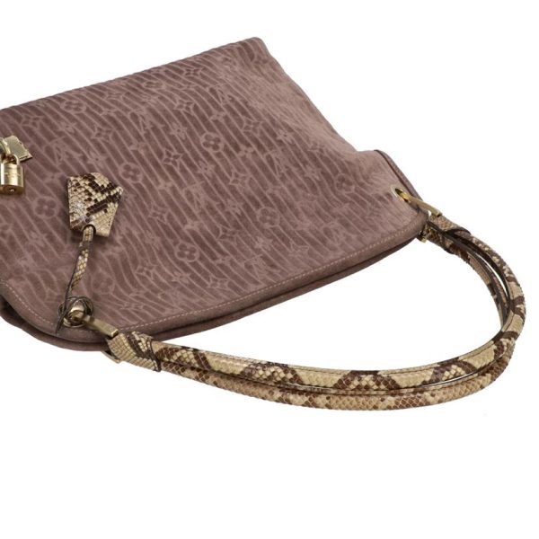 81461 4 Louis Vuitton Amethyst Whisper Monogram Handbag Python Brown