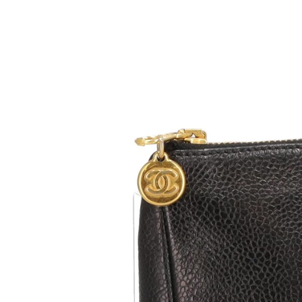 81492 8 Chanel Cocomark Caviar Skin Pouch Black