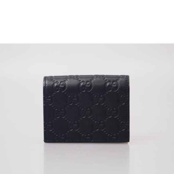 81653 2 Gucci Guccissima Leather Card Case Black