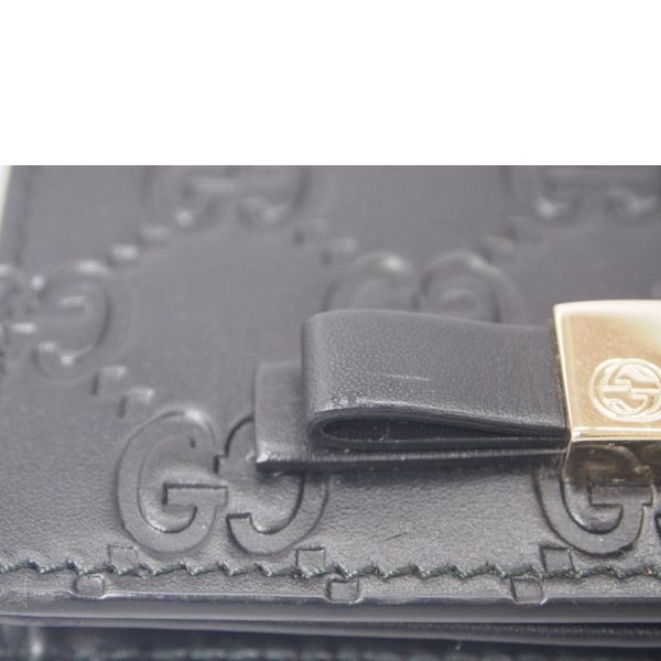 81653 7 Gucci Guccissima Leather Card Case Black