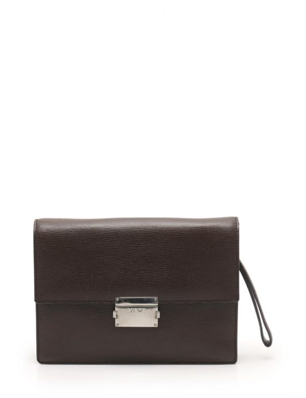 817073002104 1 Loewe Leather Clutch Bag Dark Brown