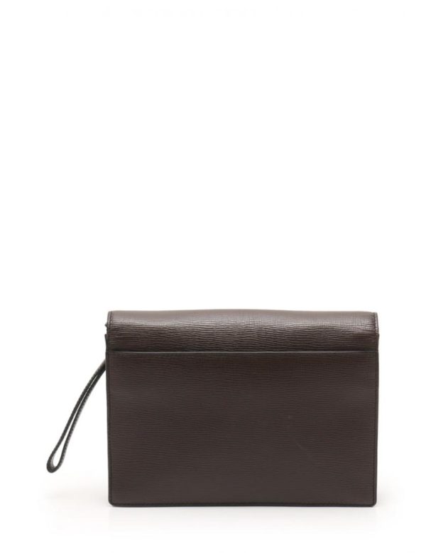 817073002104 3 Loewe Leather Clutch Bag Dark Brown