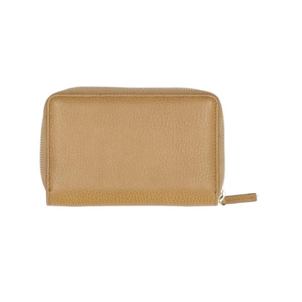 81843 2 Gucci Round Zipper Bifold Wallet Leather Beige