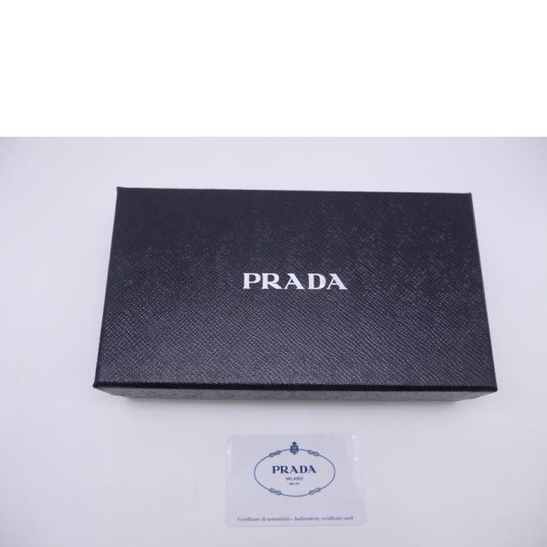 81985 10 Prada Long Wallet with Pass Case Black