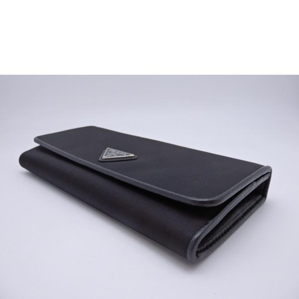 81985 3 Prada Long Wallet with Pass Case Black