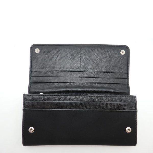 81985 5 Prada Long Wallet with Pass Case Black