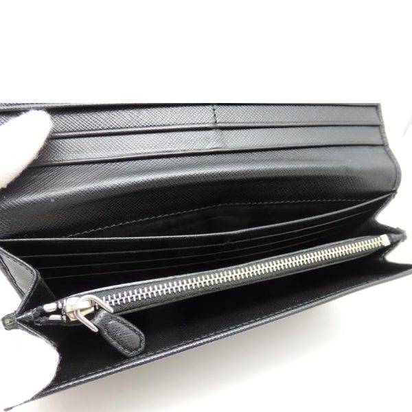 81985 6 Prada Long Wallet with Pass Case Black