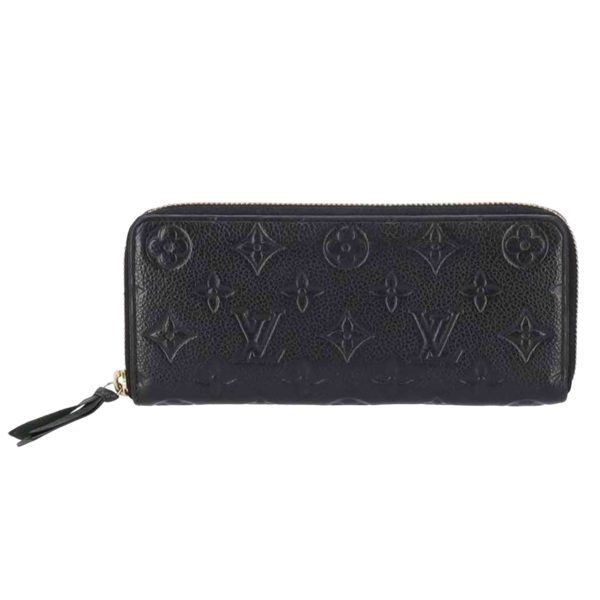 82027 1 Louis Vuitton Portefeuil Clemence Monogram Empreinte Wallet Noir