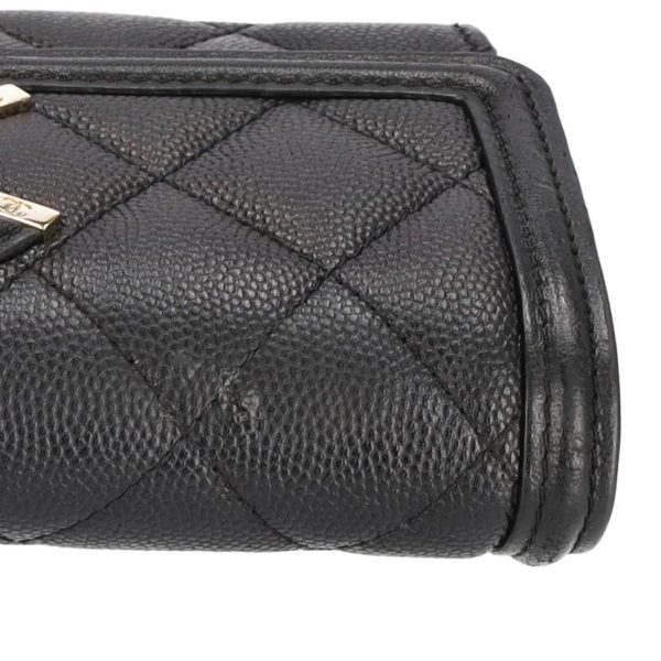 82047 10 Chanel CC Filigree Caviar Skin Long Wallet