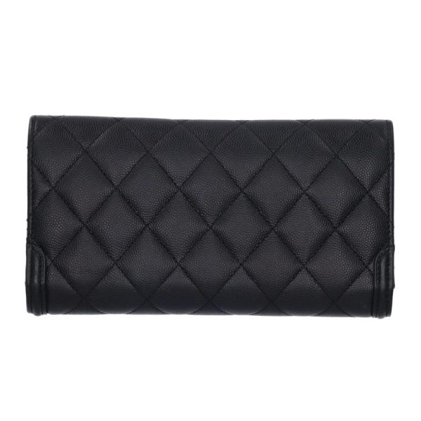 82047 2 Chanel CC Filigree Caviar Skin Long Wallet