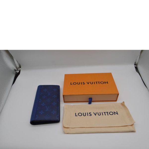 82121 7 Louis Vuitton Portefeuil Brazza Monogram Cobalt Wallet Blue