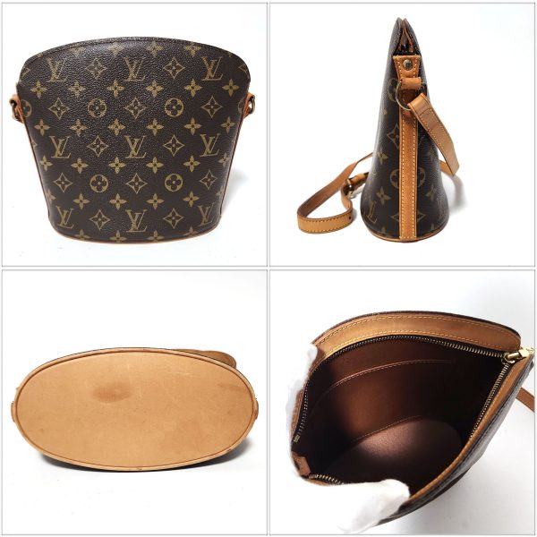 822 2 Louis Vuitton Monogram Drouot Shoulder Bag Canvas Brown