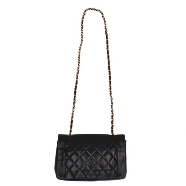 82260 2 Chanel Matelasse Diana Chain Shoulder Bag Black