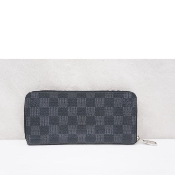 82287 2 Louis Vuitton Zippy Wallet Vertical Damier Graphite Black