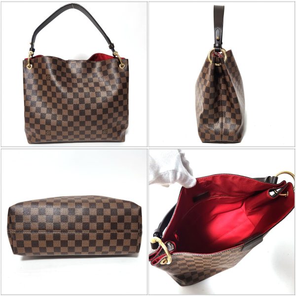 823 2 Louis Vuitton Damier Graceful Shoulder Bag Canvas Brown