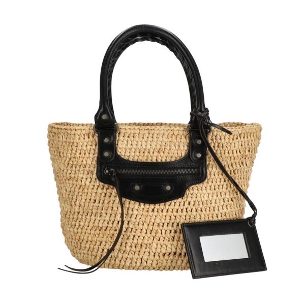 82464 1 Balenciaga Raffia Pannier XS Basket Bag