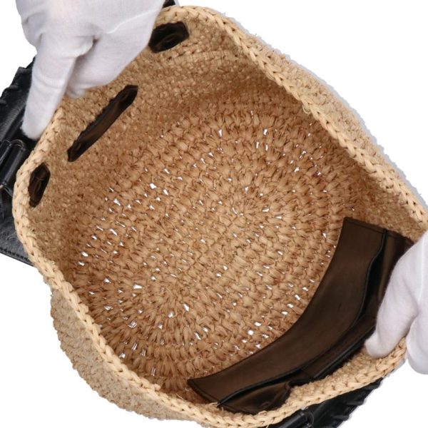 82464 5 Balenciaga Raffia Pannier XS Basket Bag