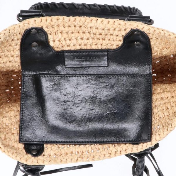 82464 6 Balenciaga Raffia Pannier XS Basket Bag