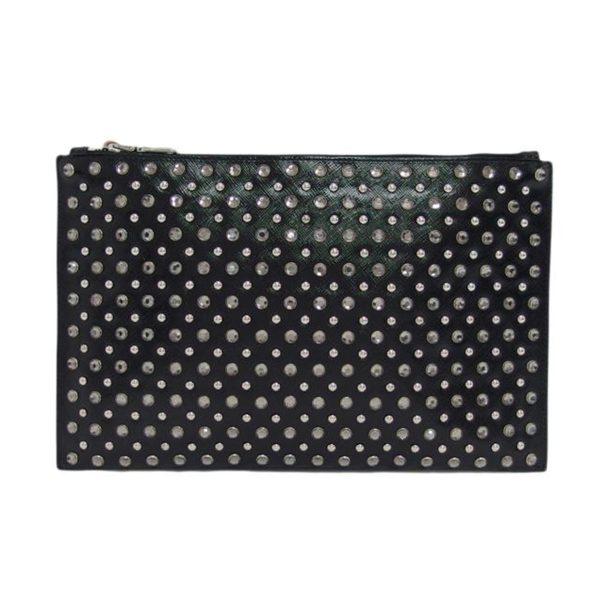 82504 1 Prada Bijou Studs Clutch Bag Black